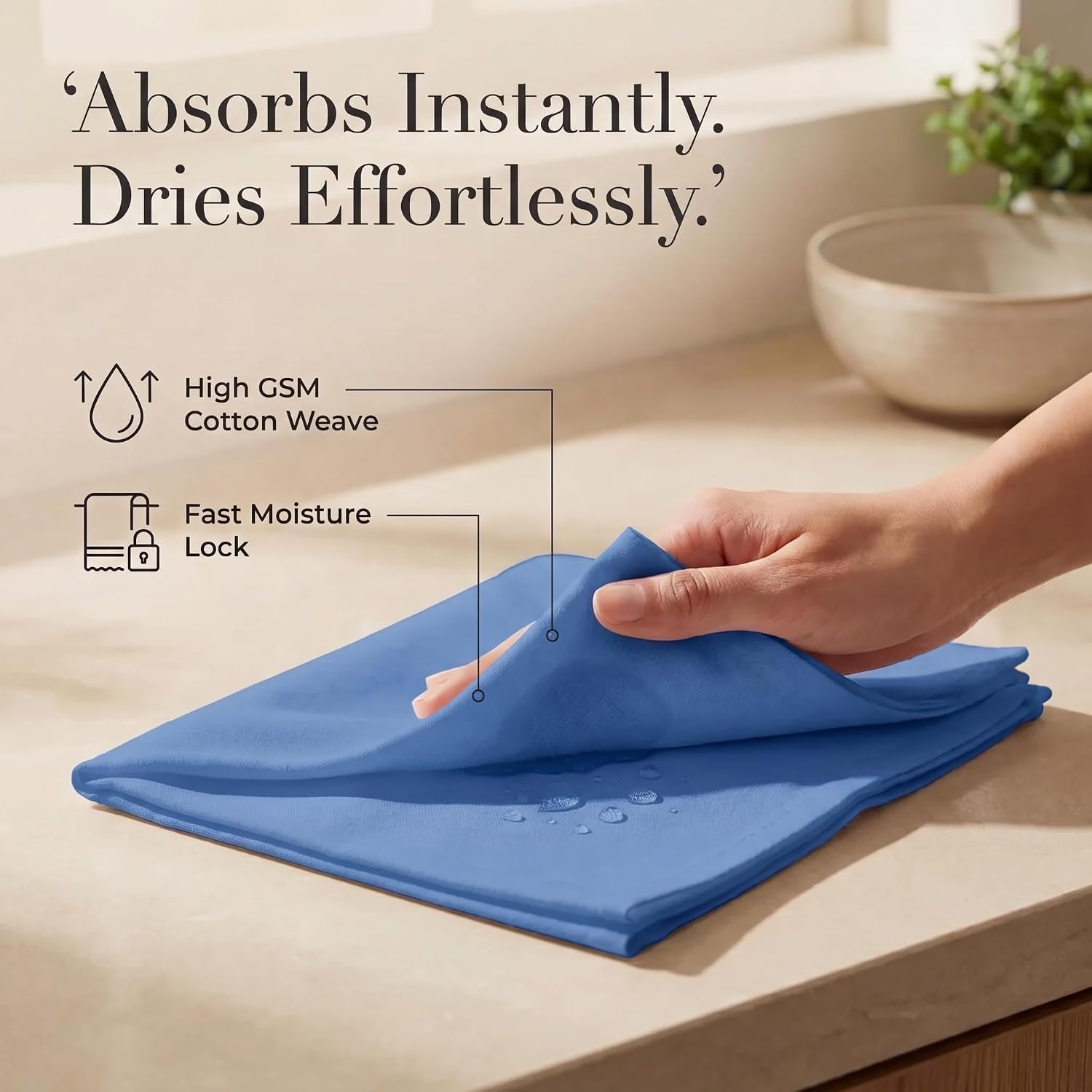 Urban Villa Cloth Napkins Cotton 20x20 (Set of 12) Royal Blue