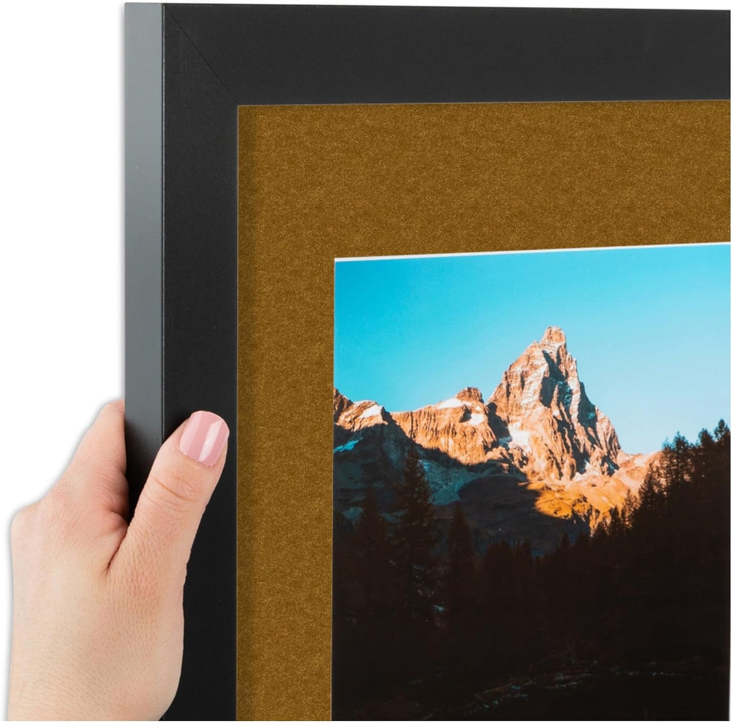 ArtToFrames Collage Picture Frame 3 Opening 3-5x7 Photo Frame | Made in USA | Black Frame Coronado and Black Mats