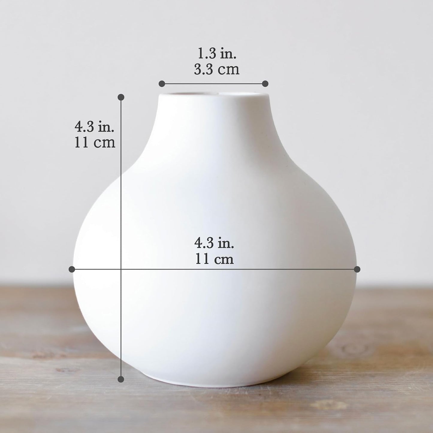 Round Vase / Mid Century Modern Home Decor / White