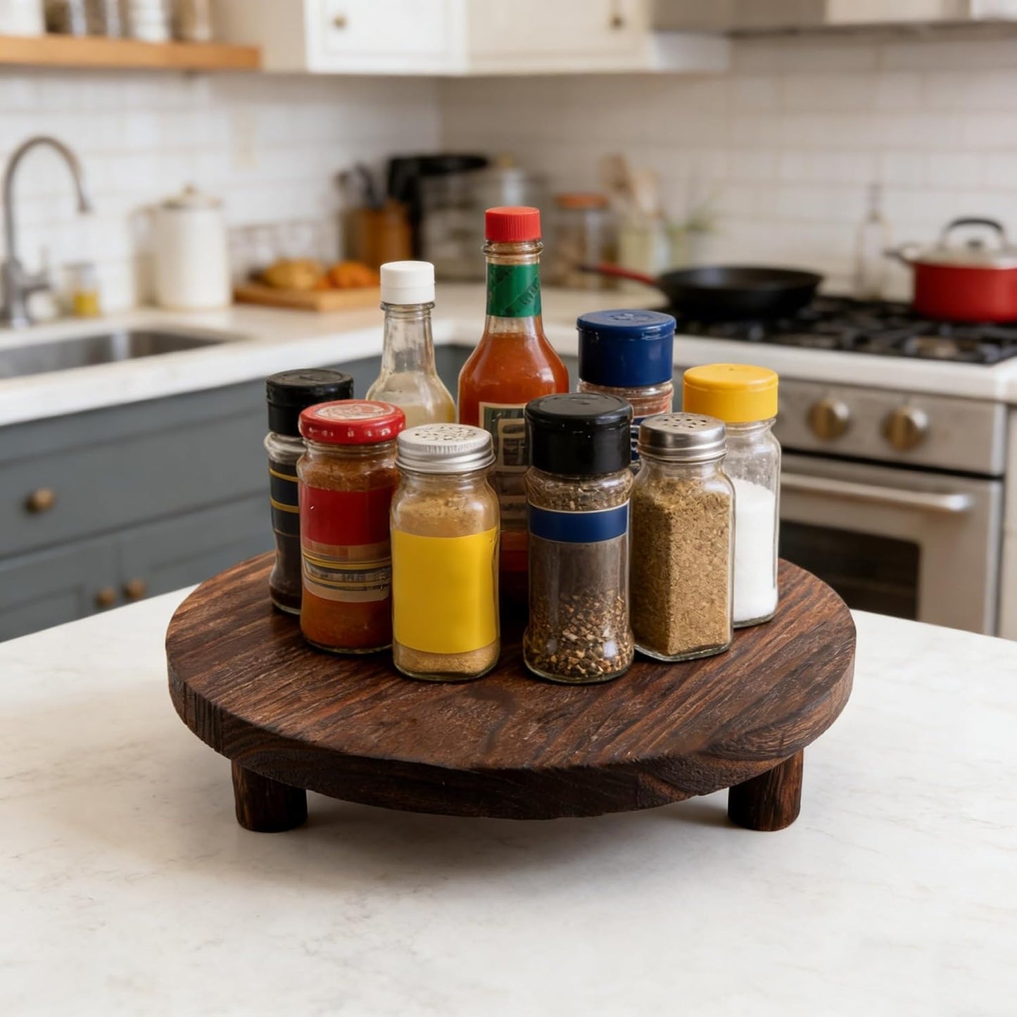 Wood Pedestal Stand / Set of 4