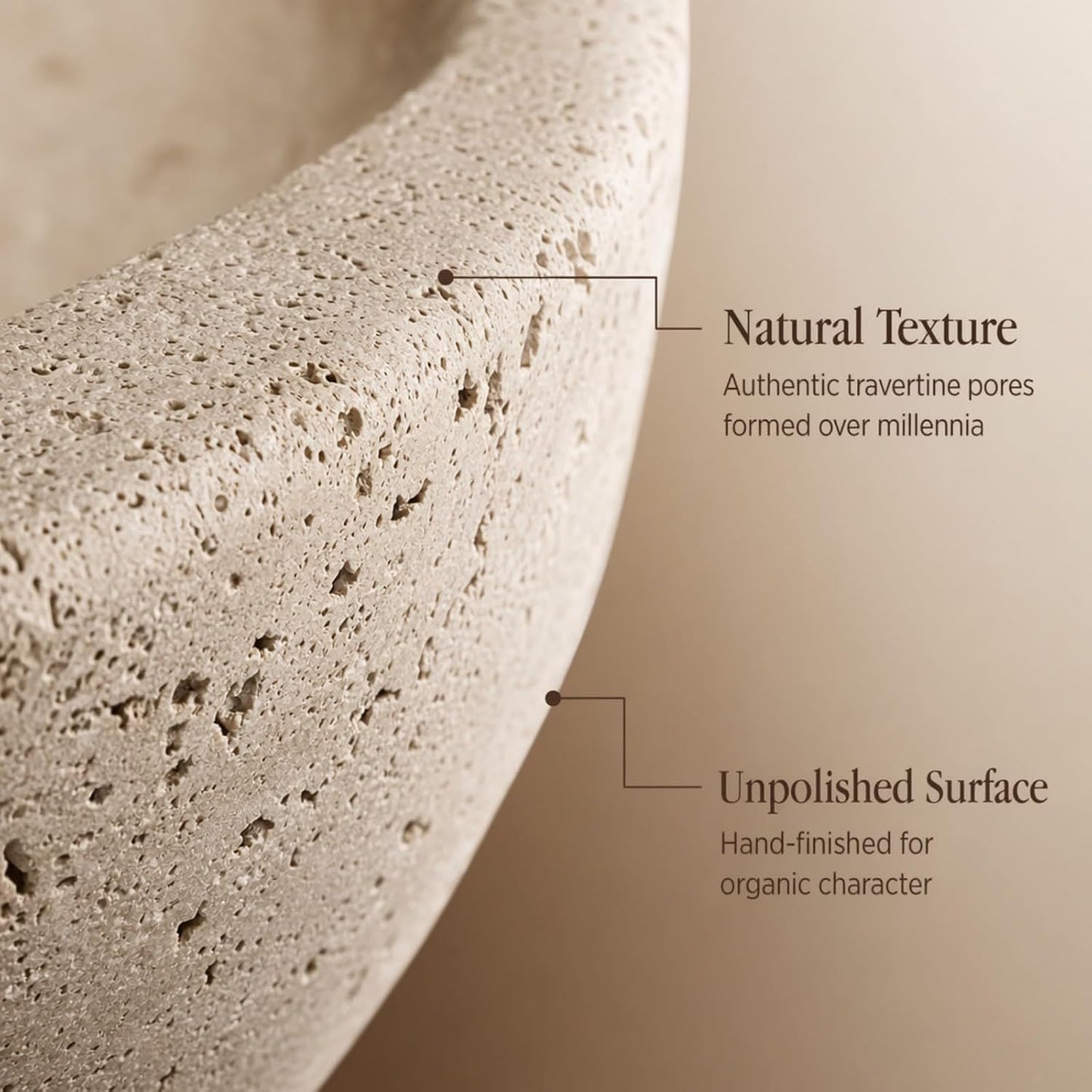 Travertine Decorative Bowl 7.8 / 7.8"*2.3 / Natural