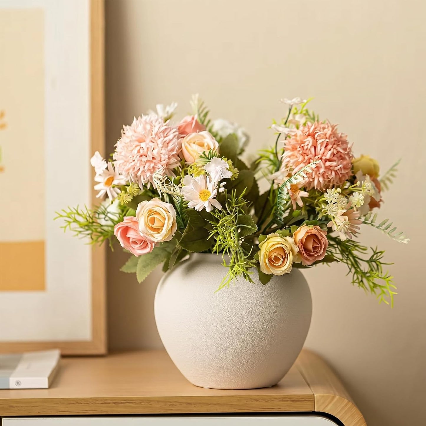 7.9" Distressed Rustic Vase Modern Farmhouse / Cream White-7.8