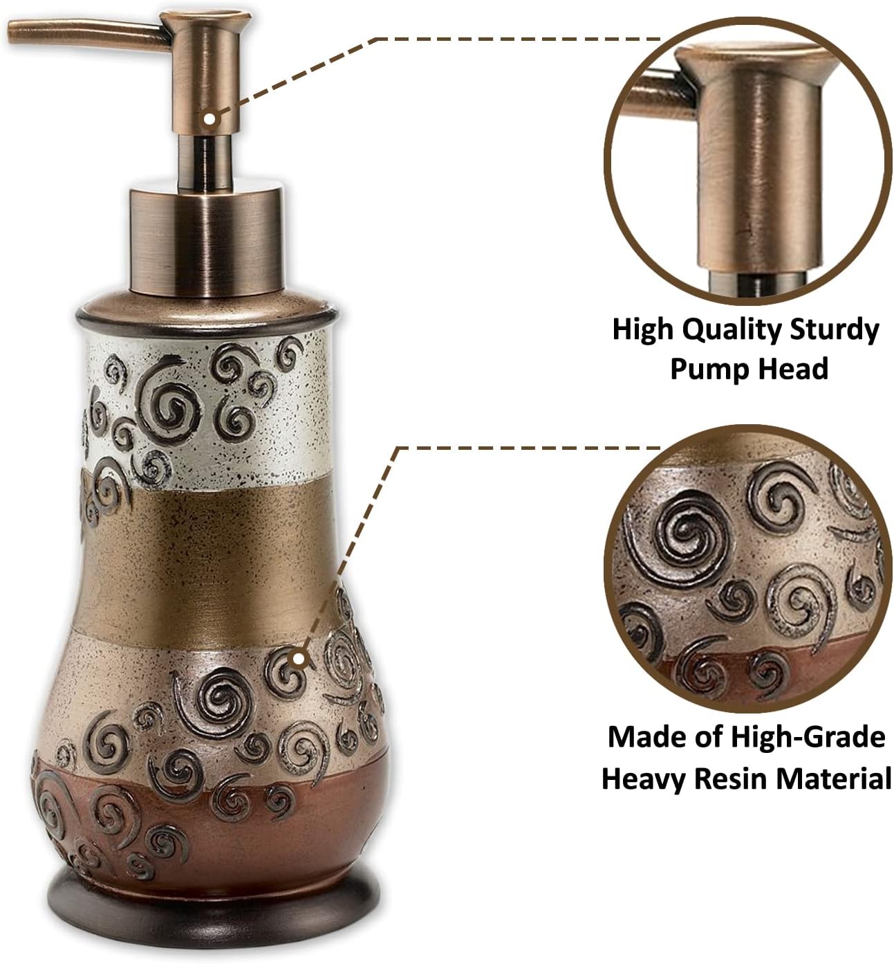Zahari Home 4pc Miramar Bathroom Accessories Sets Lotion Pump, Tumbler, Tooth Brush Holder and Soap Dish Unique Design