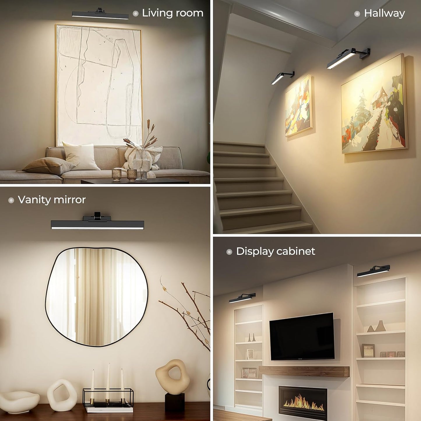 Picture Lights for Wall, Battery Operated Gallery Light 16in for Paintings CCT Dimmable Recharging Battery Wall Lamp