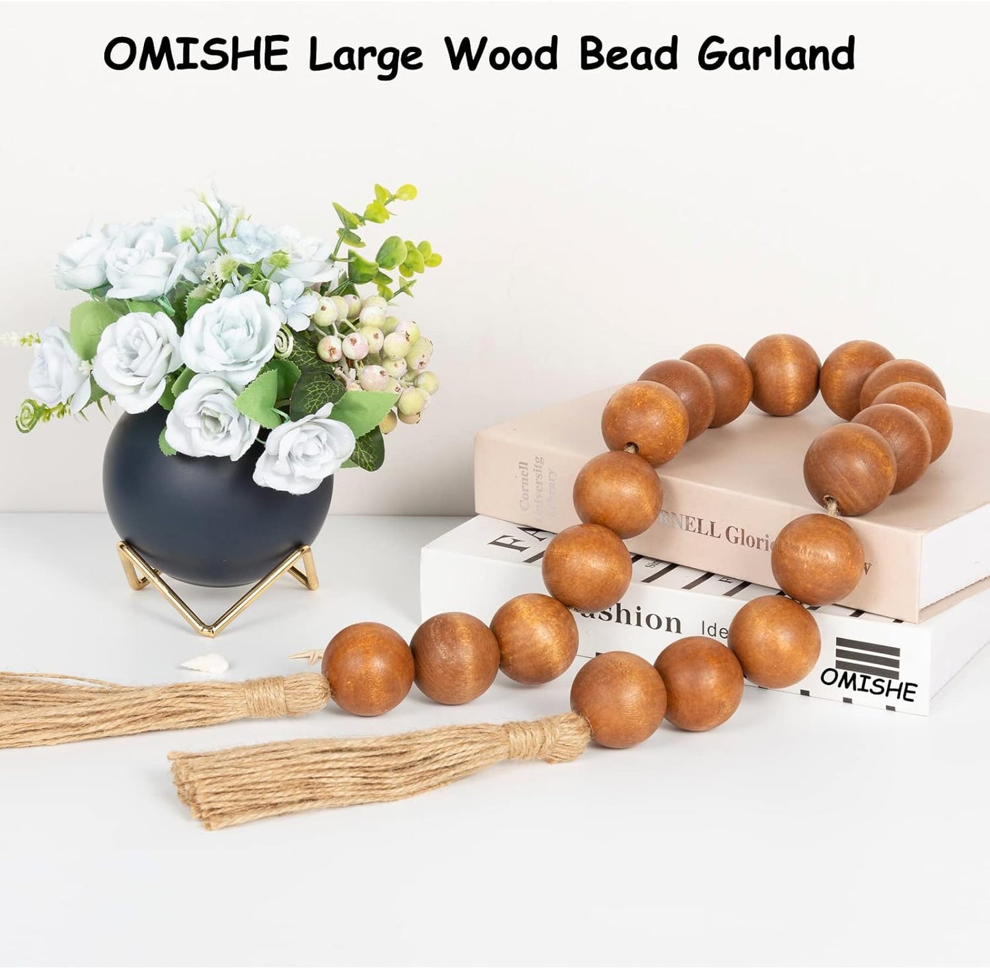 Extra Large Wood Bead Garland Brown / 7 Brown / 41 Inches