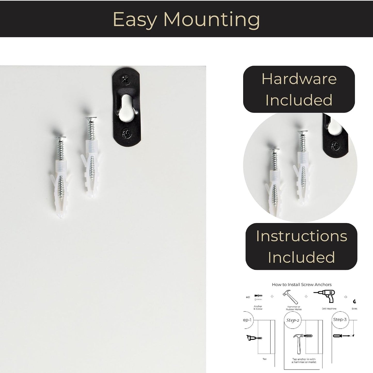 Mail Organizer / Wall Mount Key Holder / White