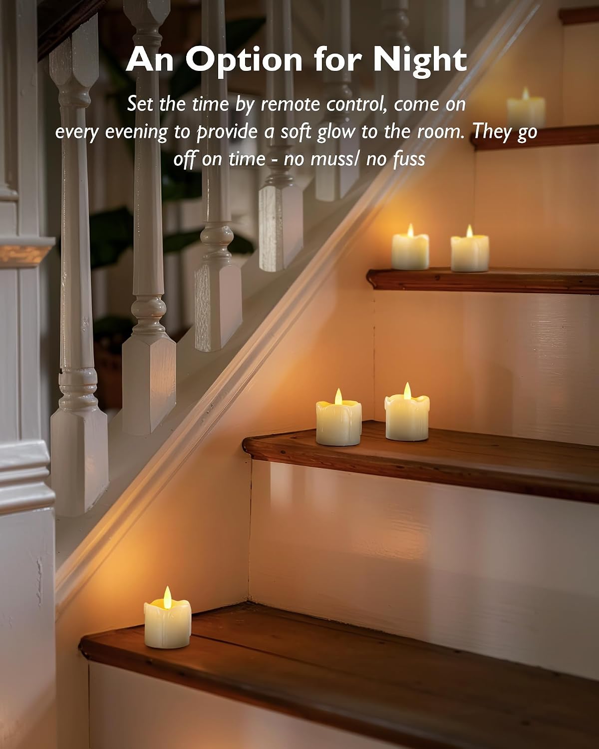Homemory Flameless Votive Candles with Timer Remote, 2" x 2" Real Wax, 300+ Hour Realistic Black Wick Battery Operated