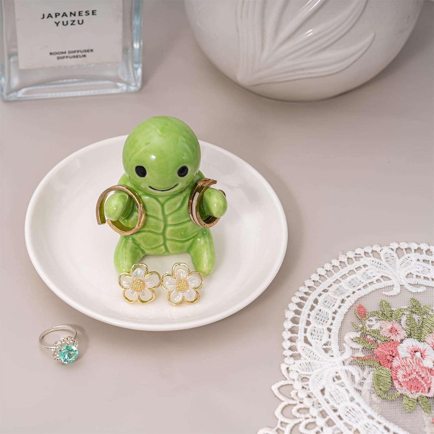 Ceramic Jewelry Holder Preppy Room Decor / Turtle