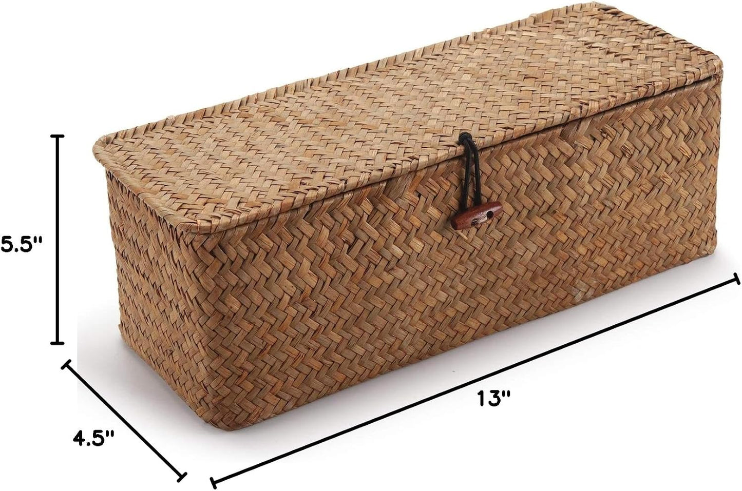 Seagrass Woven Storage Basket / 3 Section with Lid