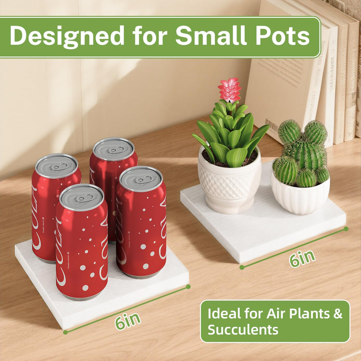 iDavosic.ly Table Top Small Plant Stand, Succulent Holder for Desk, White | 3 Tier Flower Pot Shelf for Desktop, Space