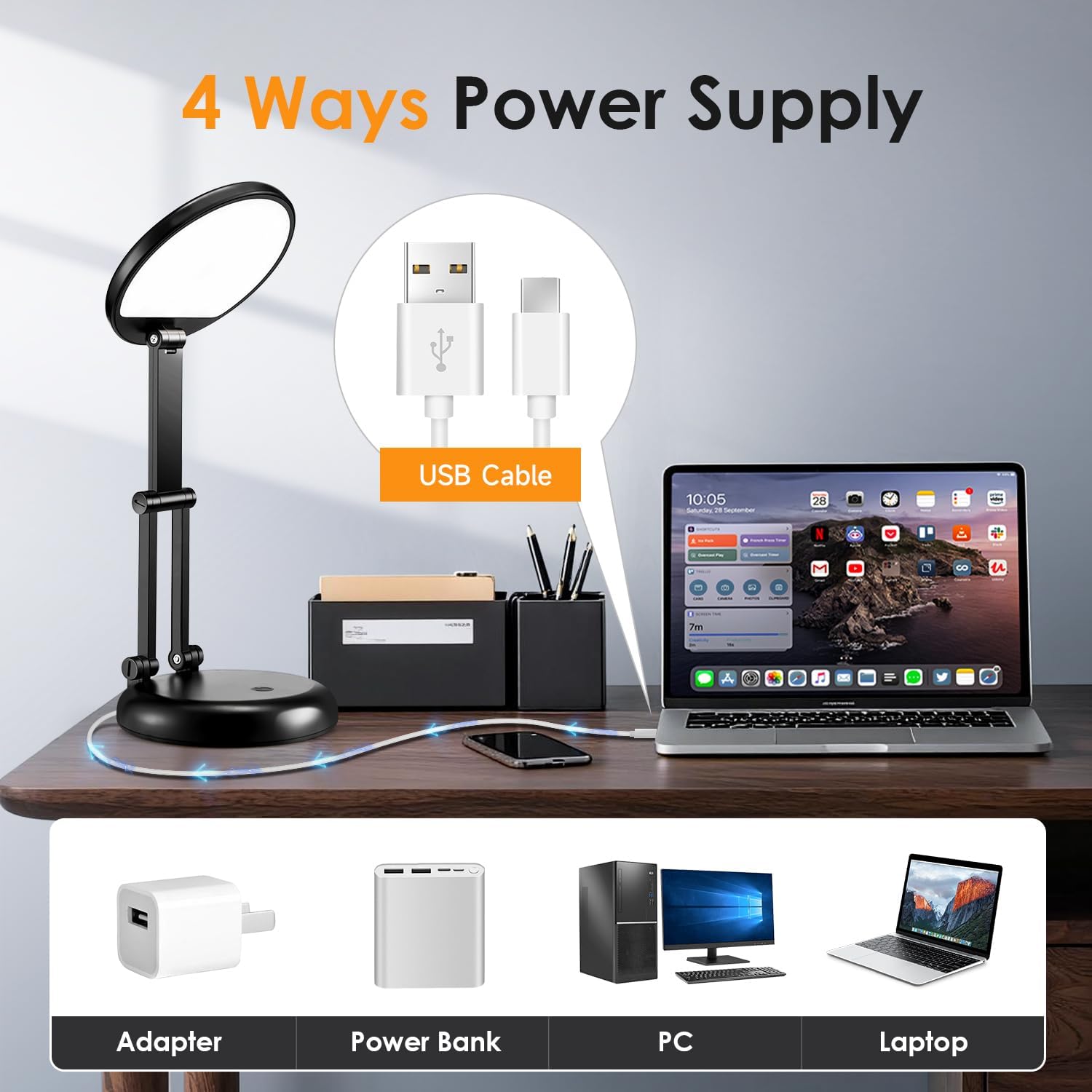 One Fire Cordless Lamp, 3600mAh Battery Operated Lamp, Rechargeable Lamp | 3600mAh Battery, 200H Use, 10 Brightness