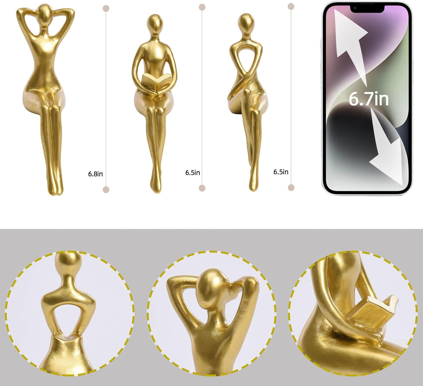 Abstract Statue Ornament Office Decor Modern Home Decor / Gold