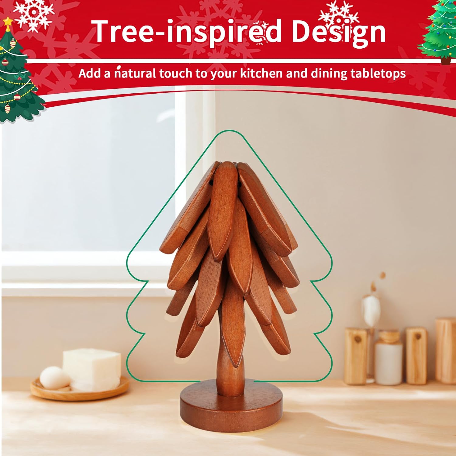 Wooden Trivets for Hot Dishes / 4 Piece-walnut