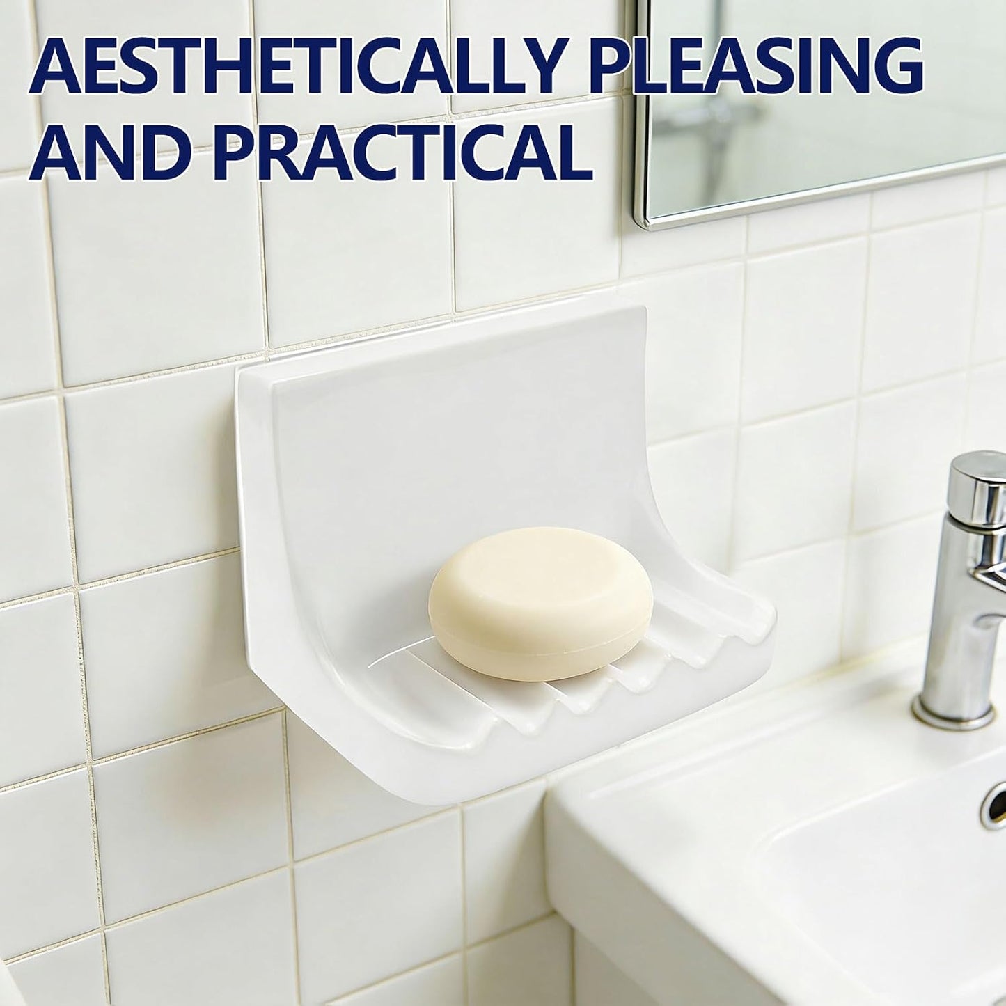 Retro Ceramic Shower soap Holder / White