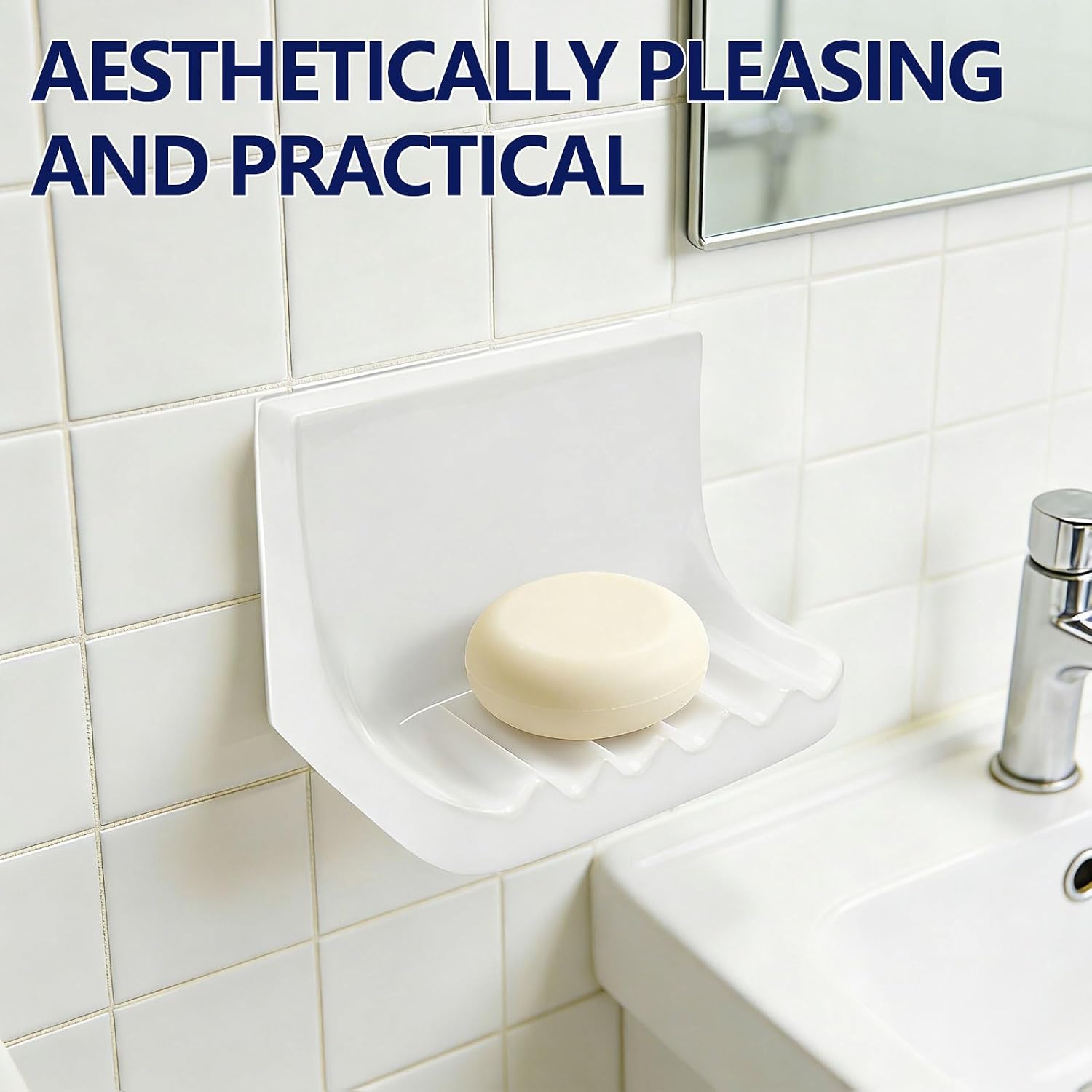 Retro Ceramic Shower soap Holder / White