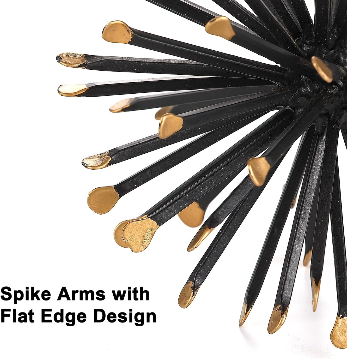 Modern Metal Decorative Spike Tabletop Sculpture Shelf Accents / 6.5 In / Black
