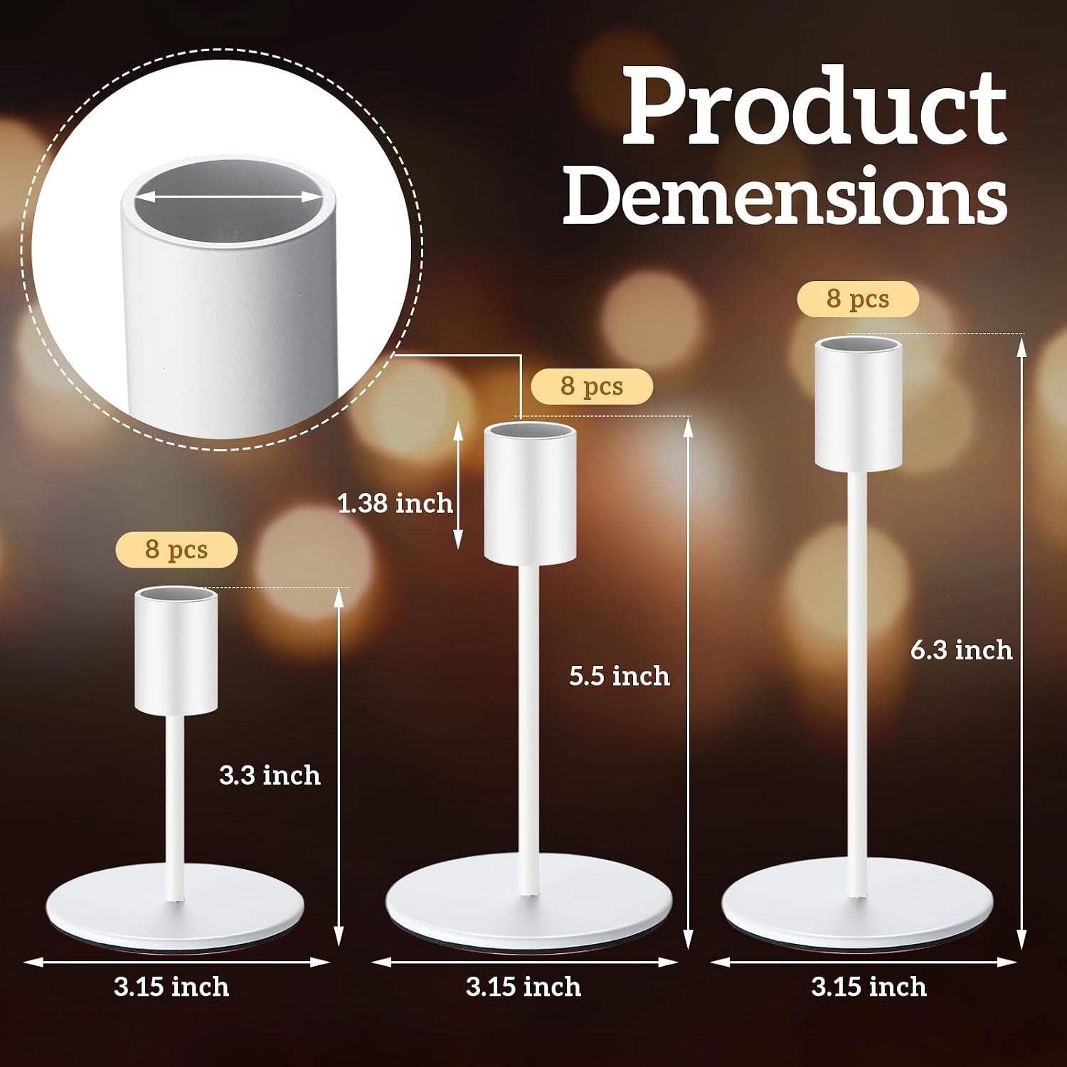 Sieral Candle Holders Bulk Taper Candlesticks Holders Set Modern Decorative Metal Candelabras for Wedding Anniversary