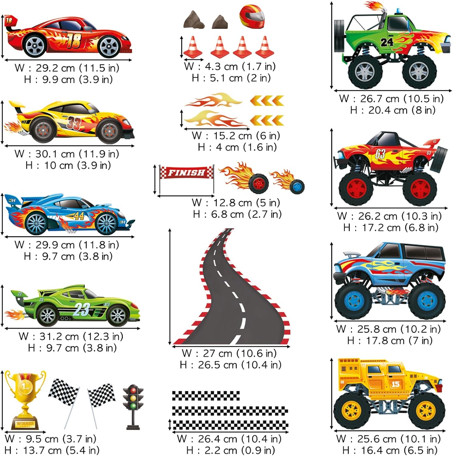 Racing Car Wall Stickers for Boys