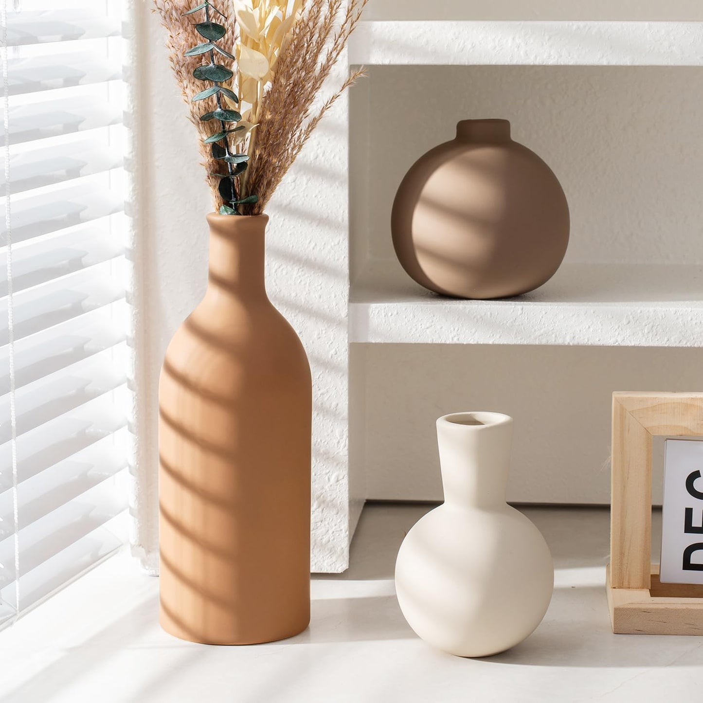 Ceramic Vase / Coffee Mix Set - White / Set of 3