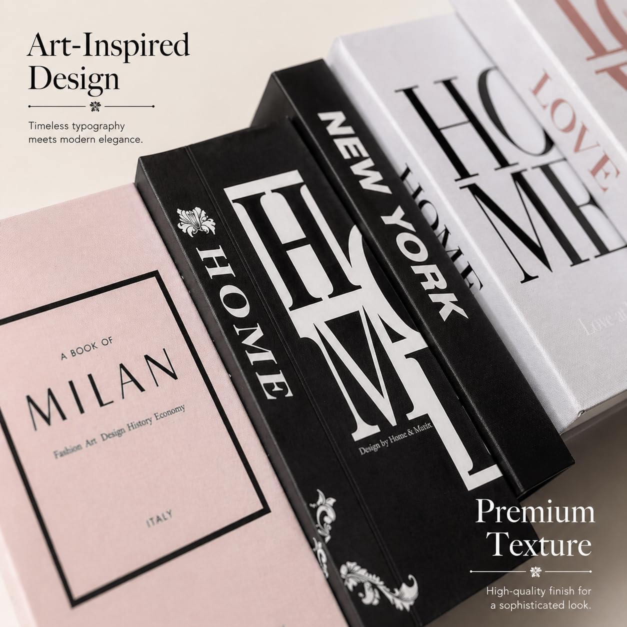 Aesthetic Faux Books / Black and White / 5 PACKS-A / Set of 5