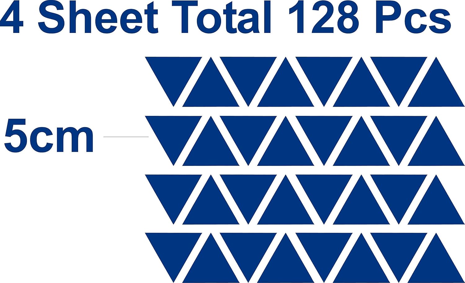 Removable Triangle Wall Decals + x + Easy to Peel Easy to Stick + / Dark Blue / 2 Inch / Set of 128