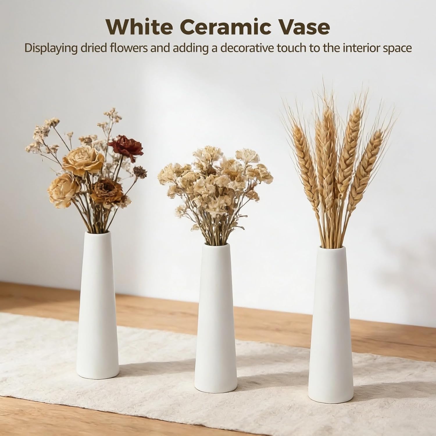 Ceramic Vase Set / White / Set of 6