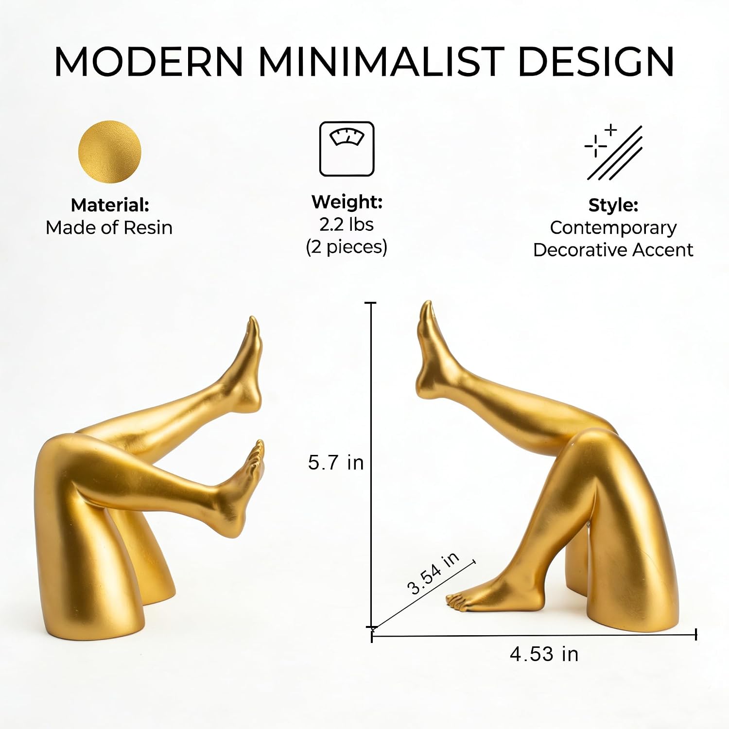 Resin Book / Decorative Book Ends / Gold