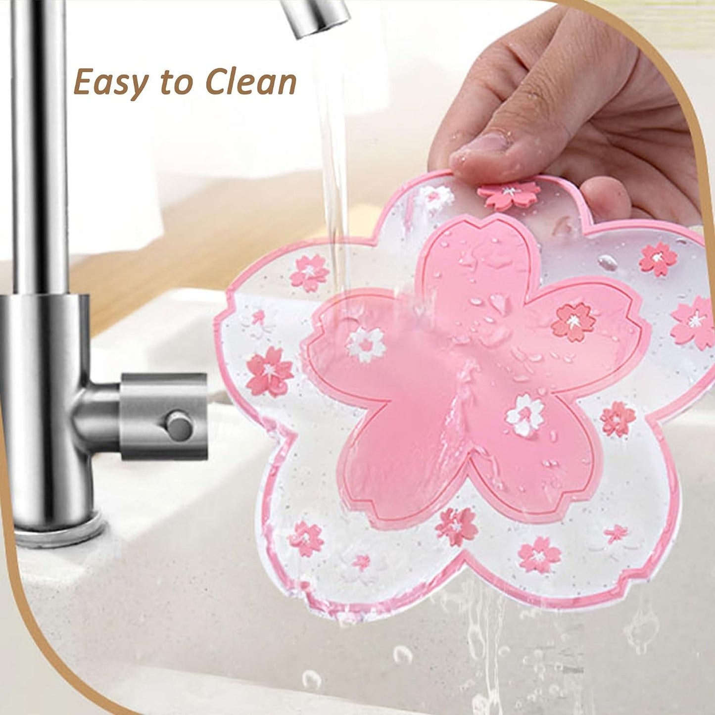 Flower Coasters for Drinks / Flower Pink / Set of 6