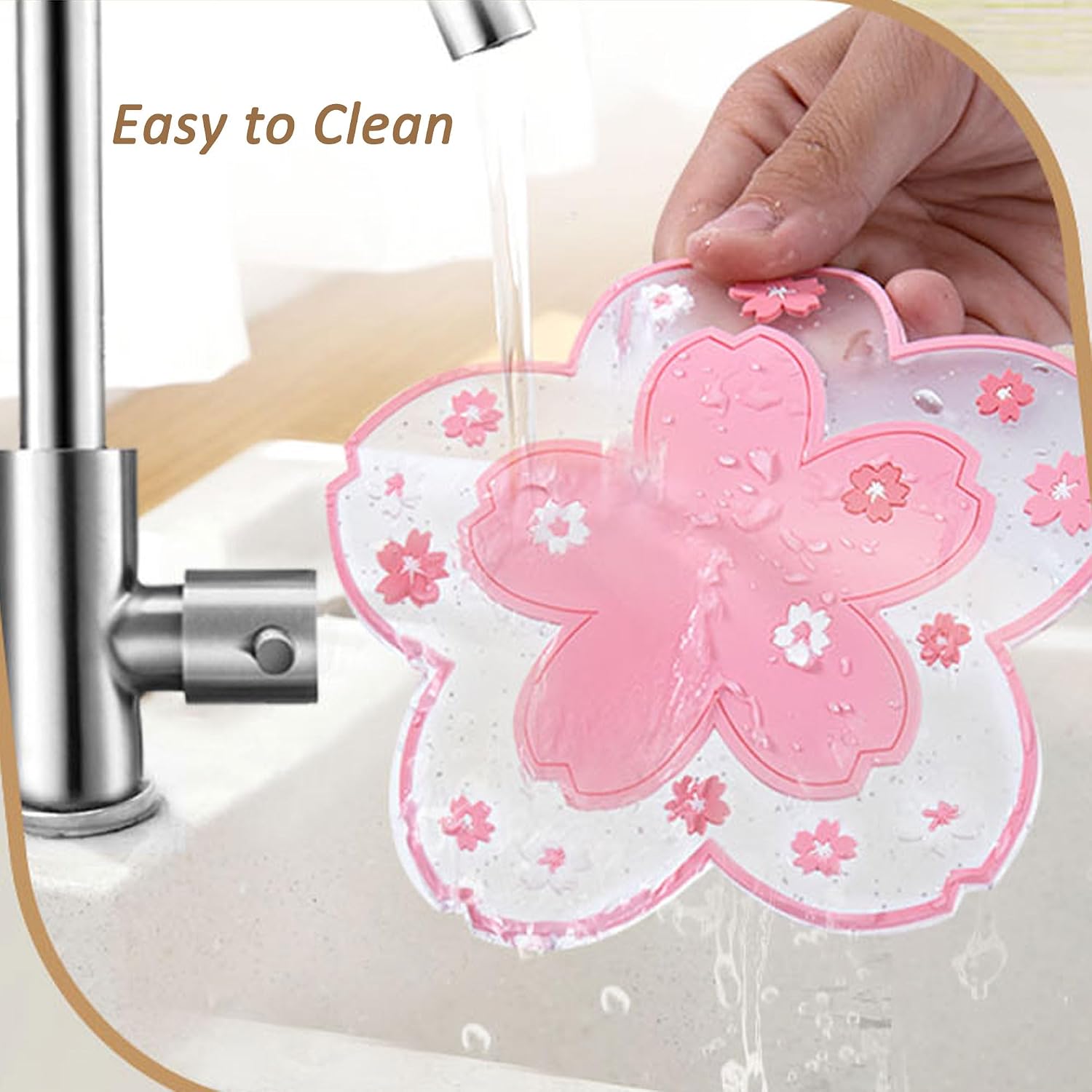 Flower Coasters for Drinks / Flower Pink / Set of 6