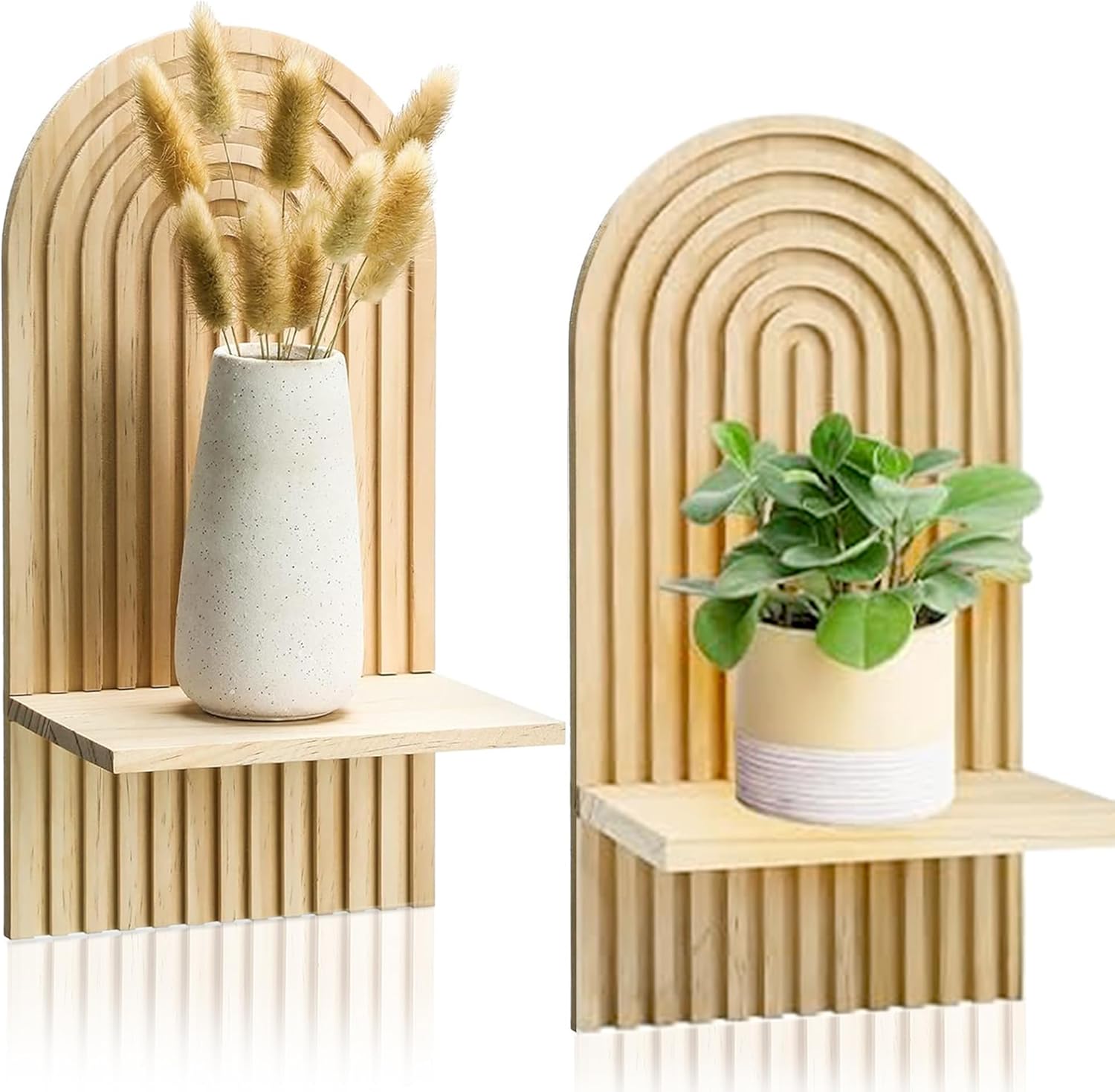 Boho Plant Wall Shelf / Rainbow / 15 x 8.6 / Set of 2