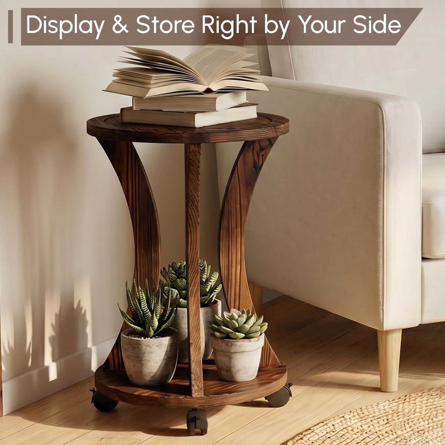 Mid-Century Modern Rustic Plant / Dark Brown / 12 Inch