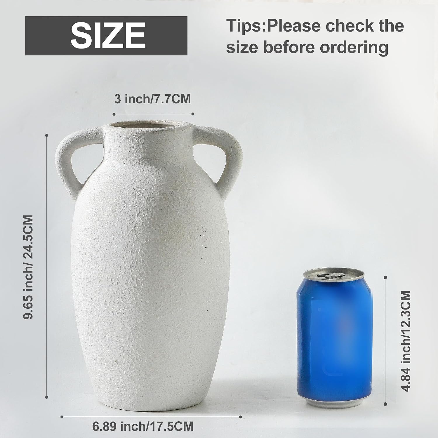Ceramic Farmhouse Vase / 110-2-9.6in