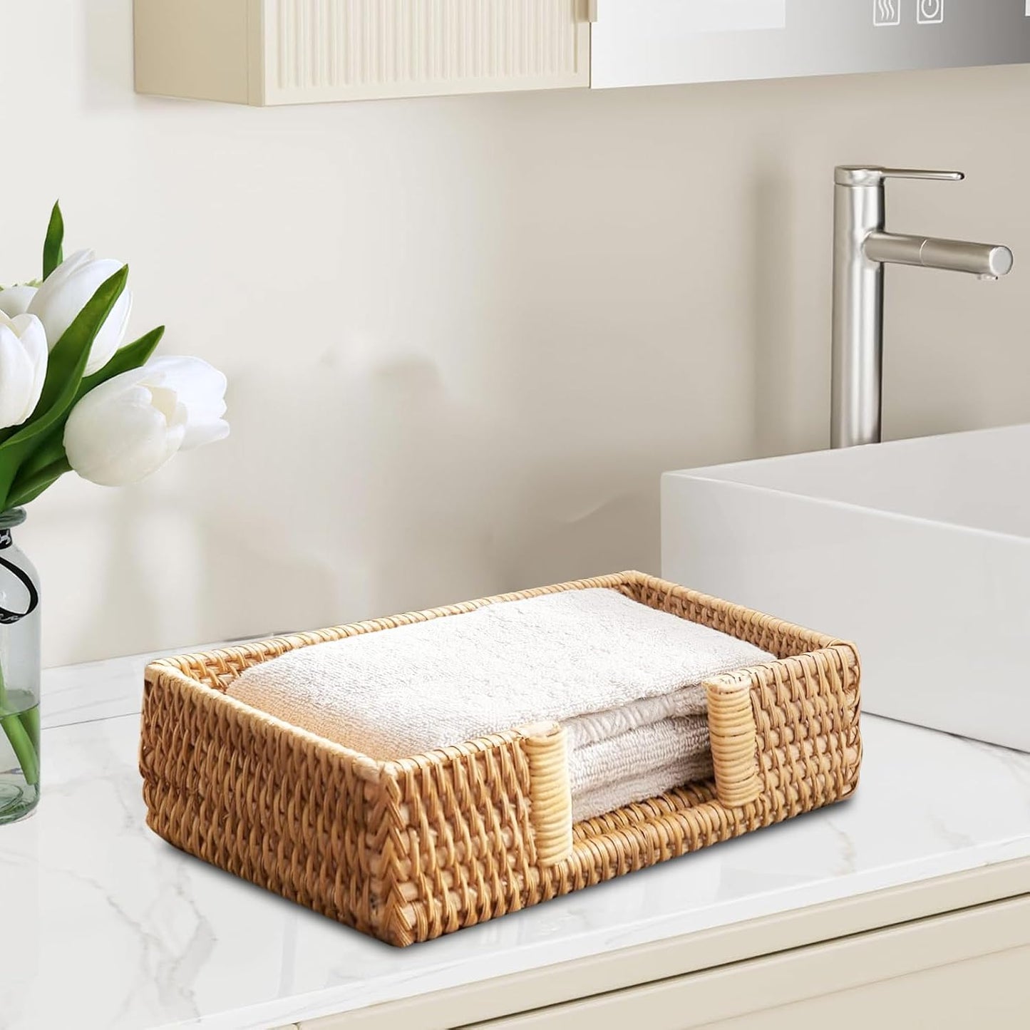 9. . 4" Wicker Napkin Tray / 5 x 6 x 2 / Set of 2