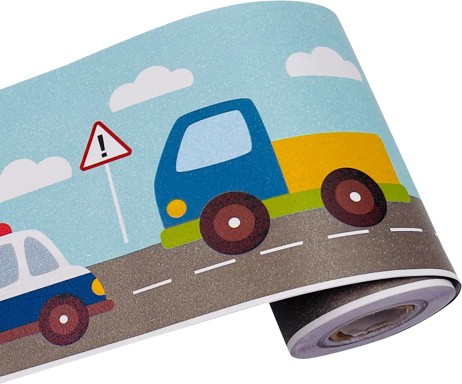 Yifely Traffic Car Wallpaper Border Self-Adhesive Wall Decor Sticker for Kids Room Nursery School