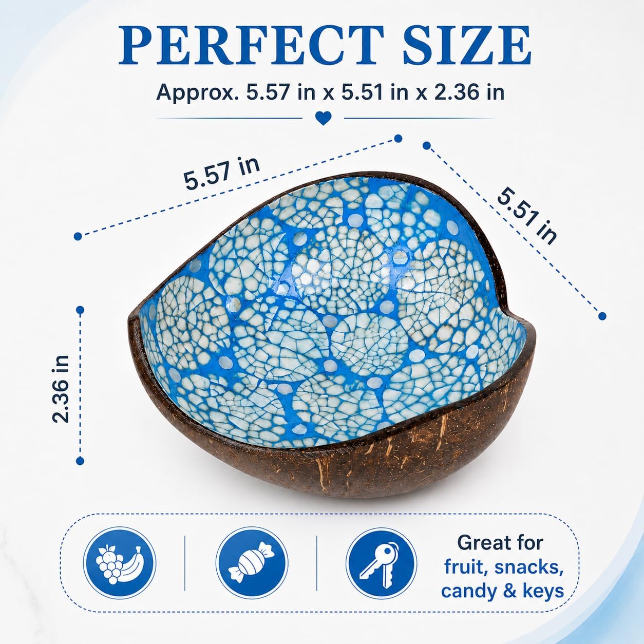 Key Bowl Holder for Entryway Table / Blue Rounds