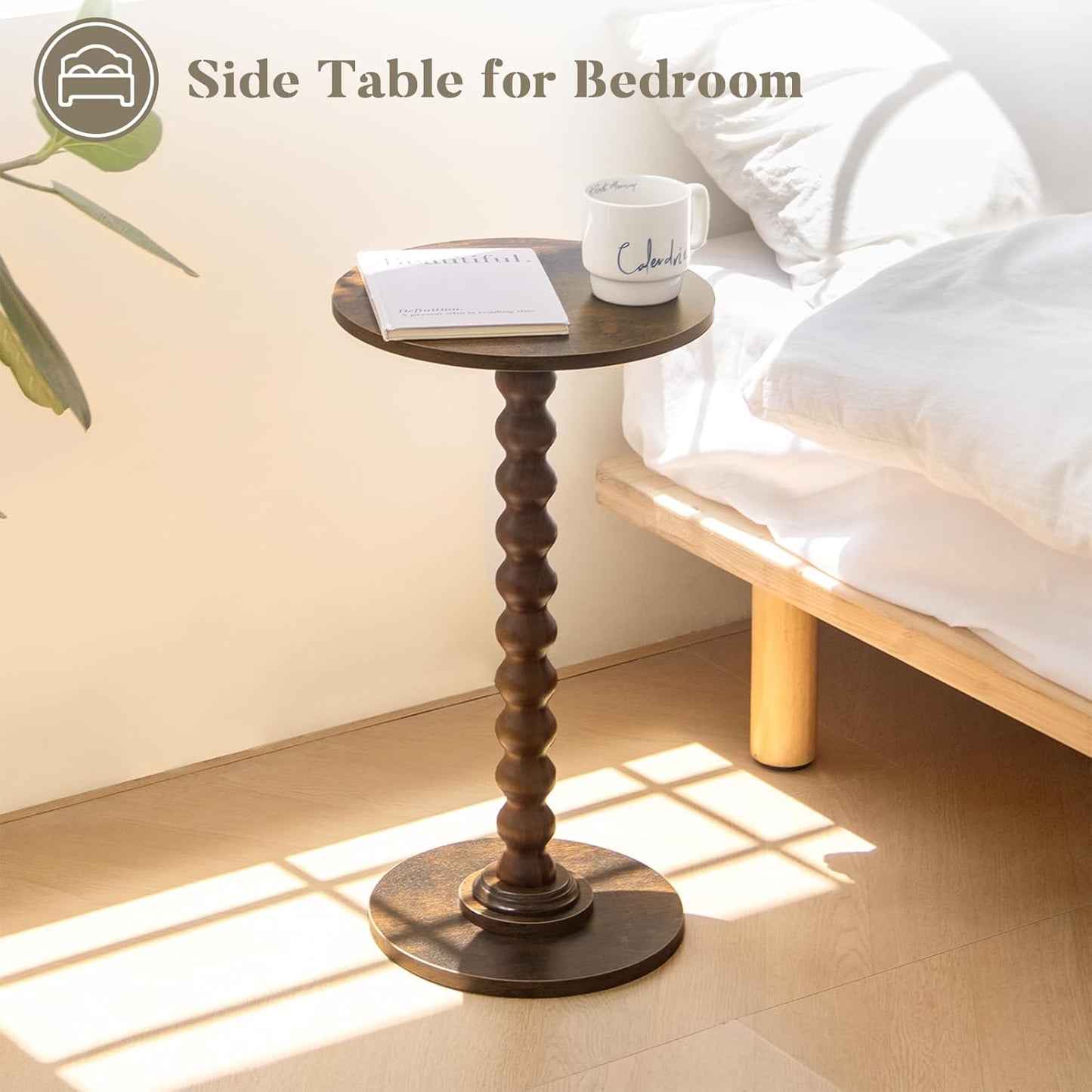 Modern Accent Nightstand / Rustic Brown