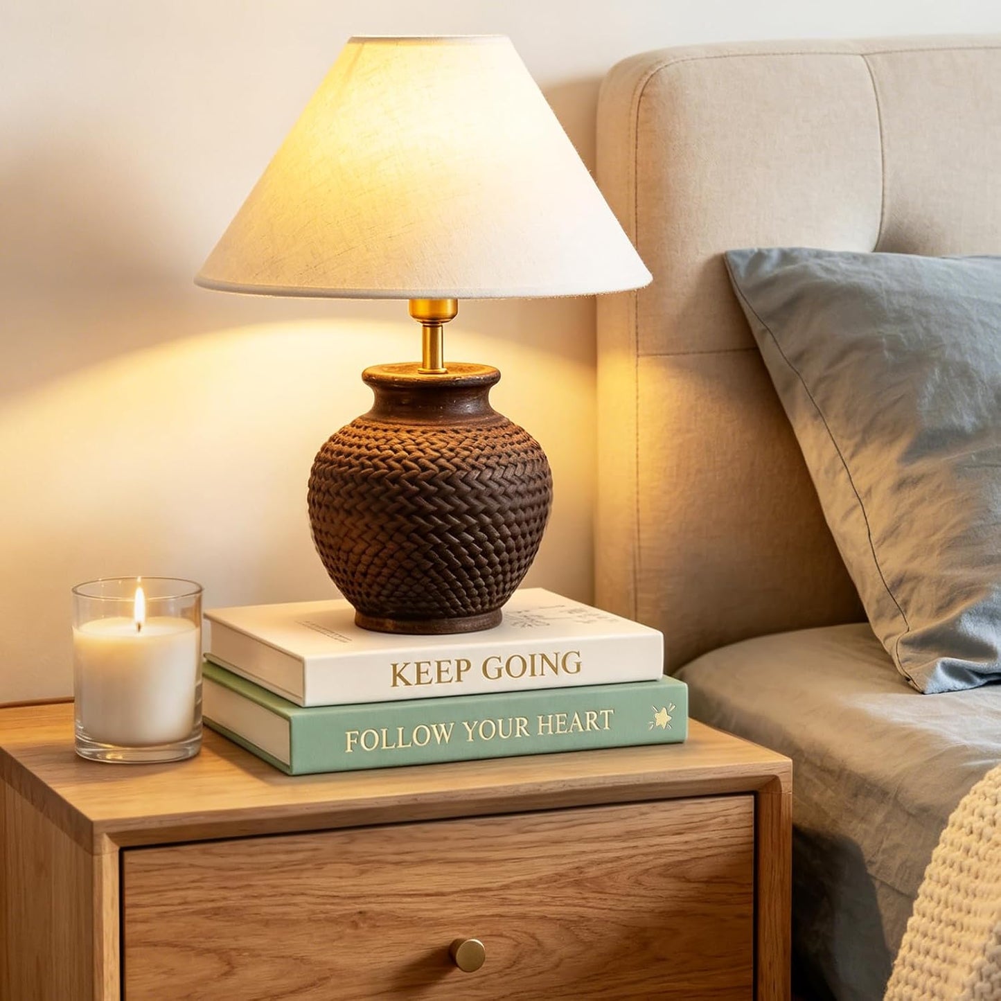 2 Linen Coffee Table Books / Sage-apricot