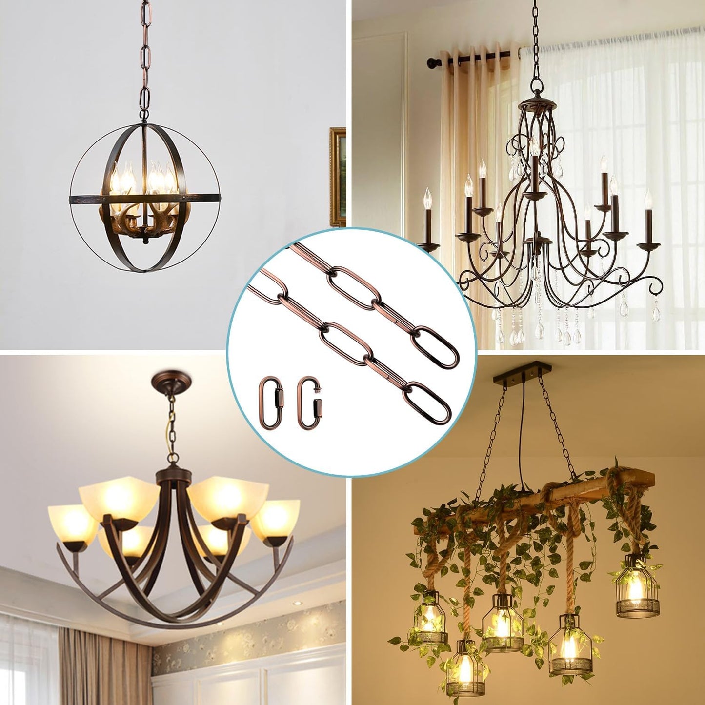 Light Fixture Chain / Red Bronze