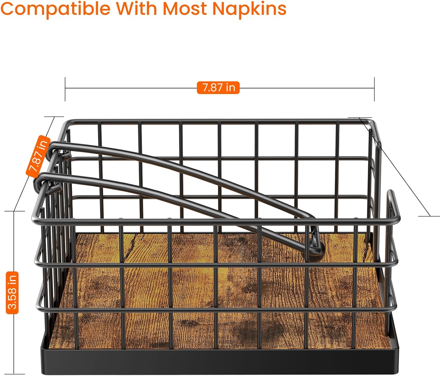 Farmhouse Napkin Holders for Paper Napkins / Rustic Brown