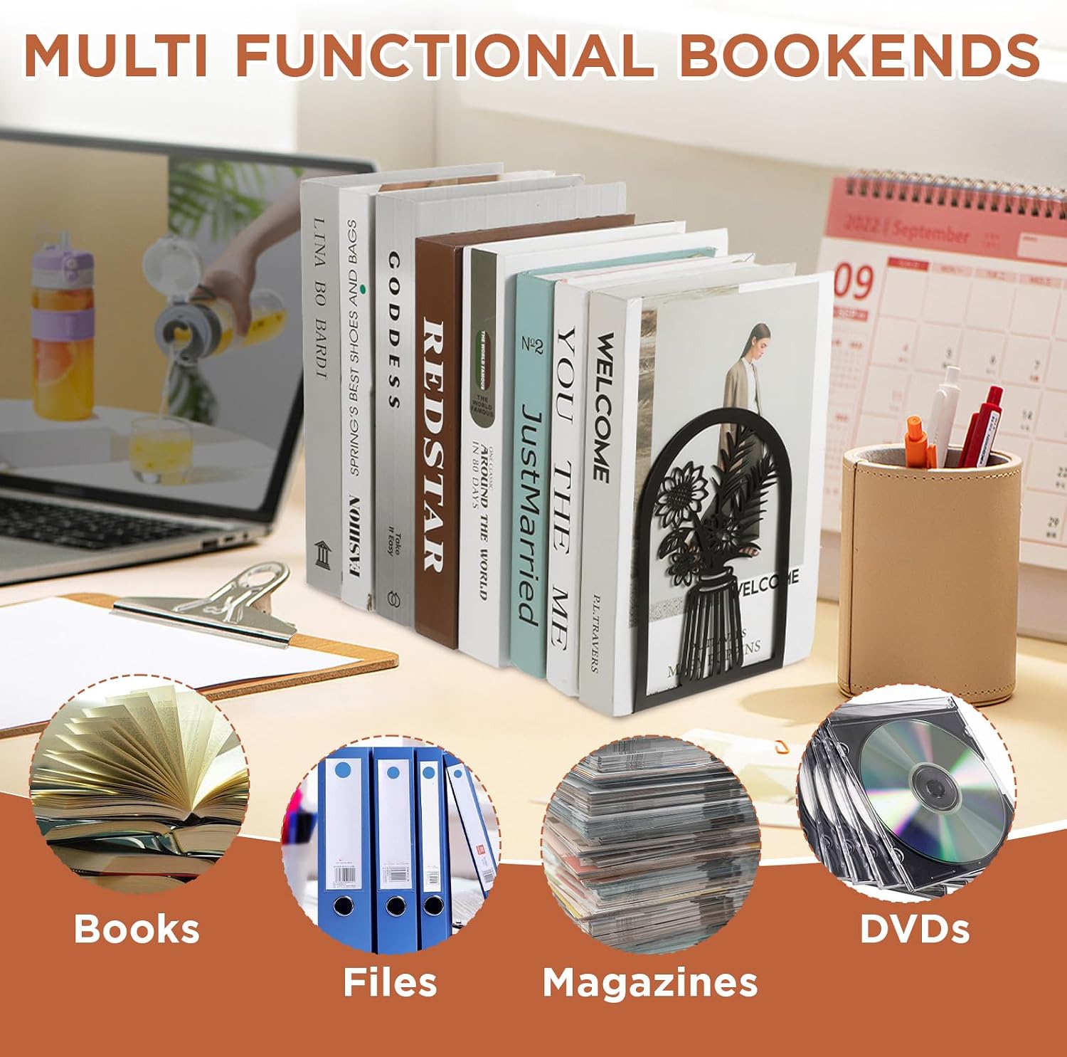 Metal Bookends / Shelf Holder