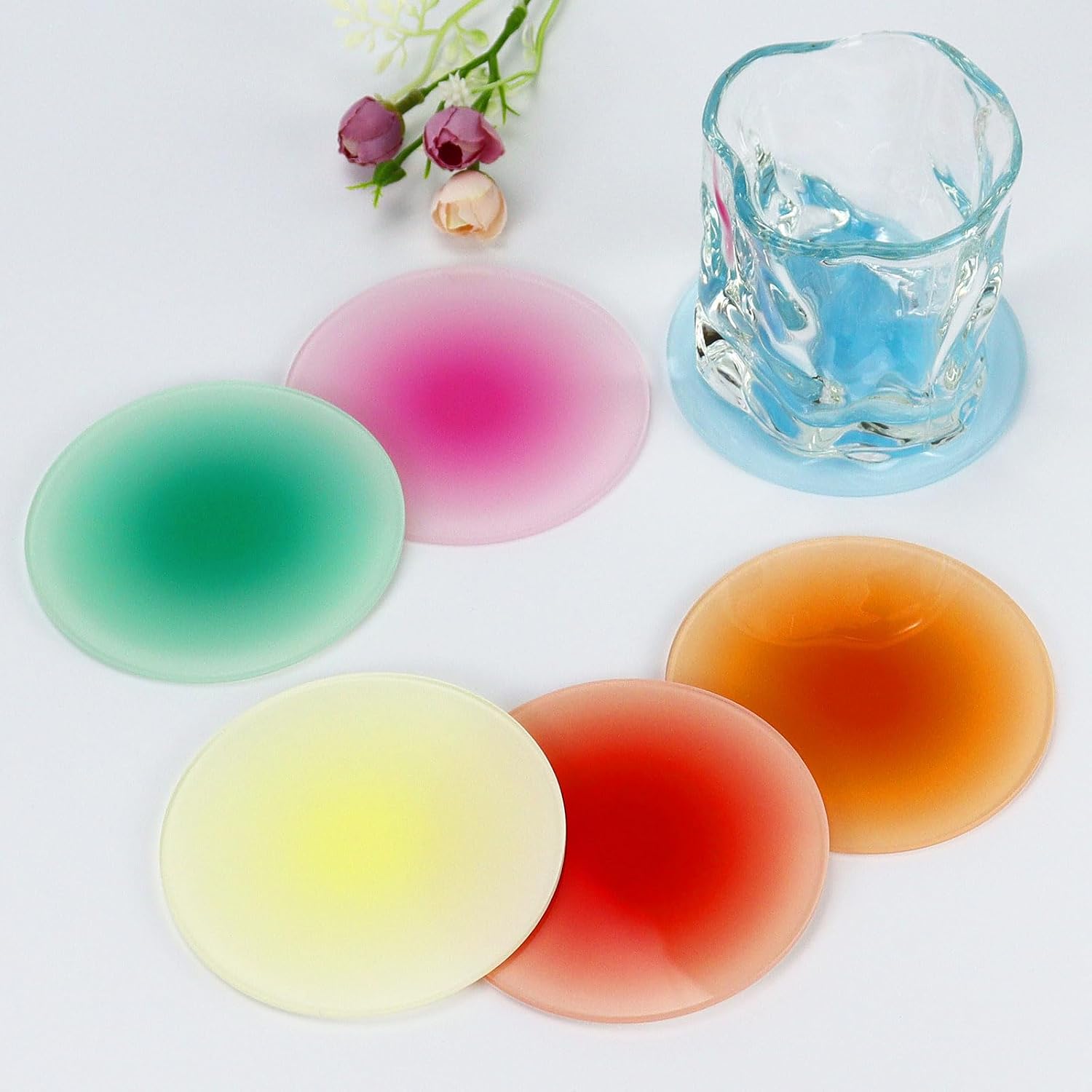 Metal Holder Stand / Red, Pink, Yellow, Blue, Orange, Green / Set of 6