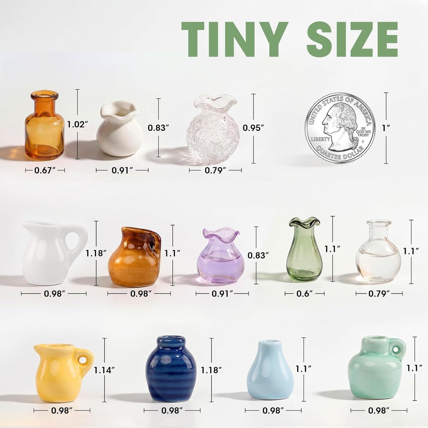 Funny Small Ceramic Vase Magnetics / Set of 12