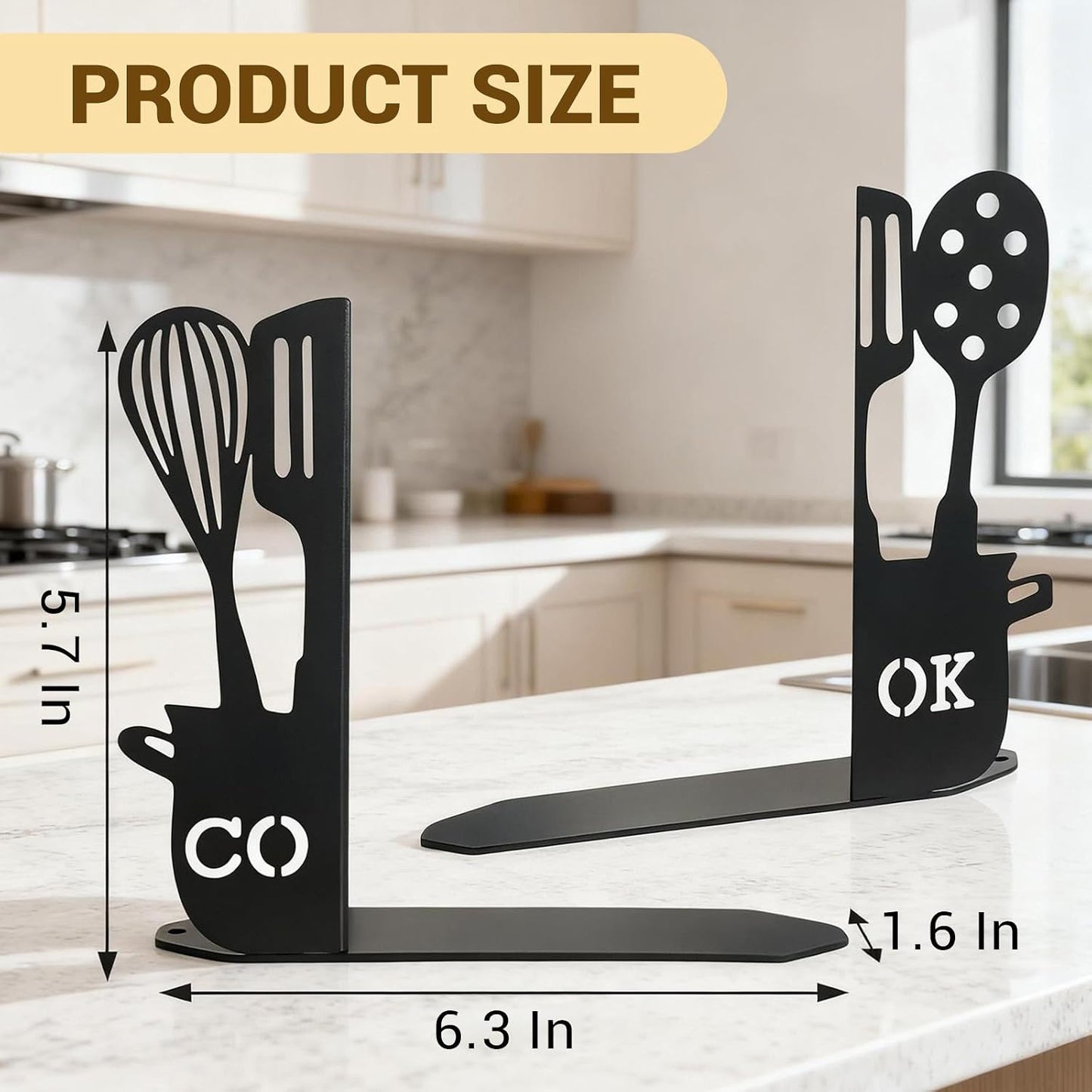 Metal Book Ends / Black Cook