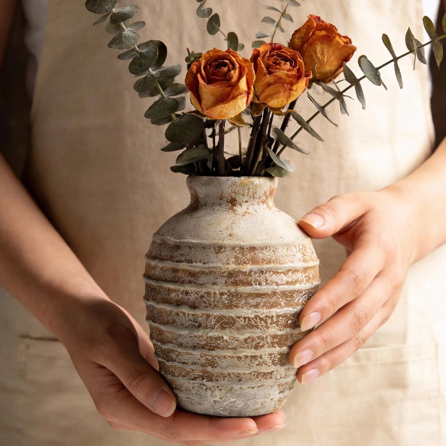 Terracotta Ceramic Vase / 6.6 Inch