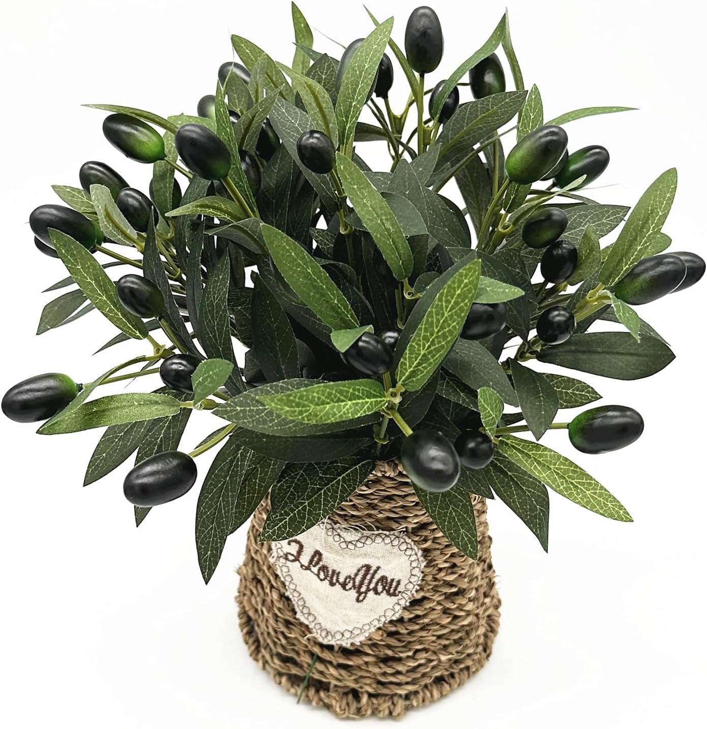 Fake Plants Artificial Olive Branches 10" Fake Greenery Small / Olive Leaves Stems / Set of 20