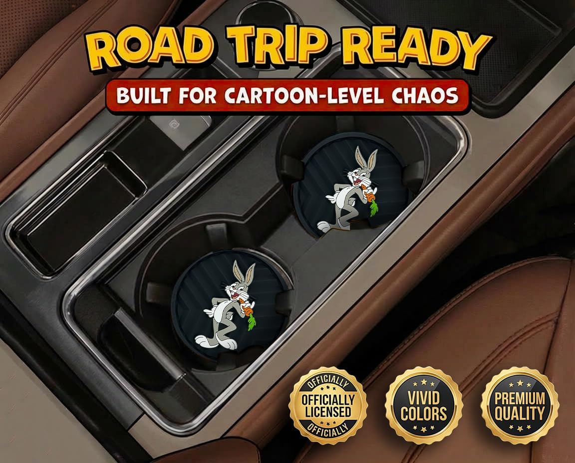 Officially Licensed Looney Tunes Automotive 3D Textured Silicone Coasters / Bugs Bunny