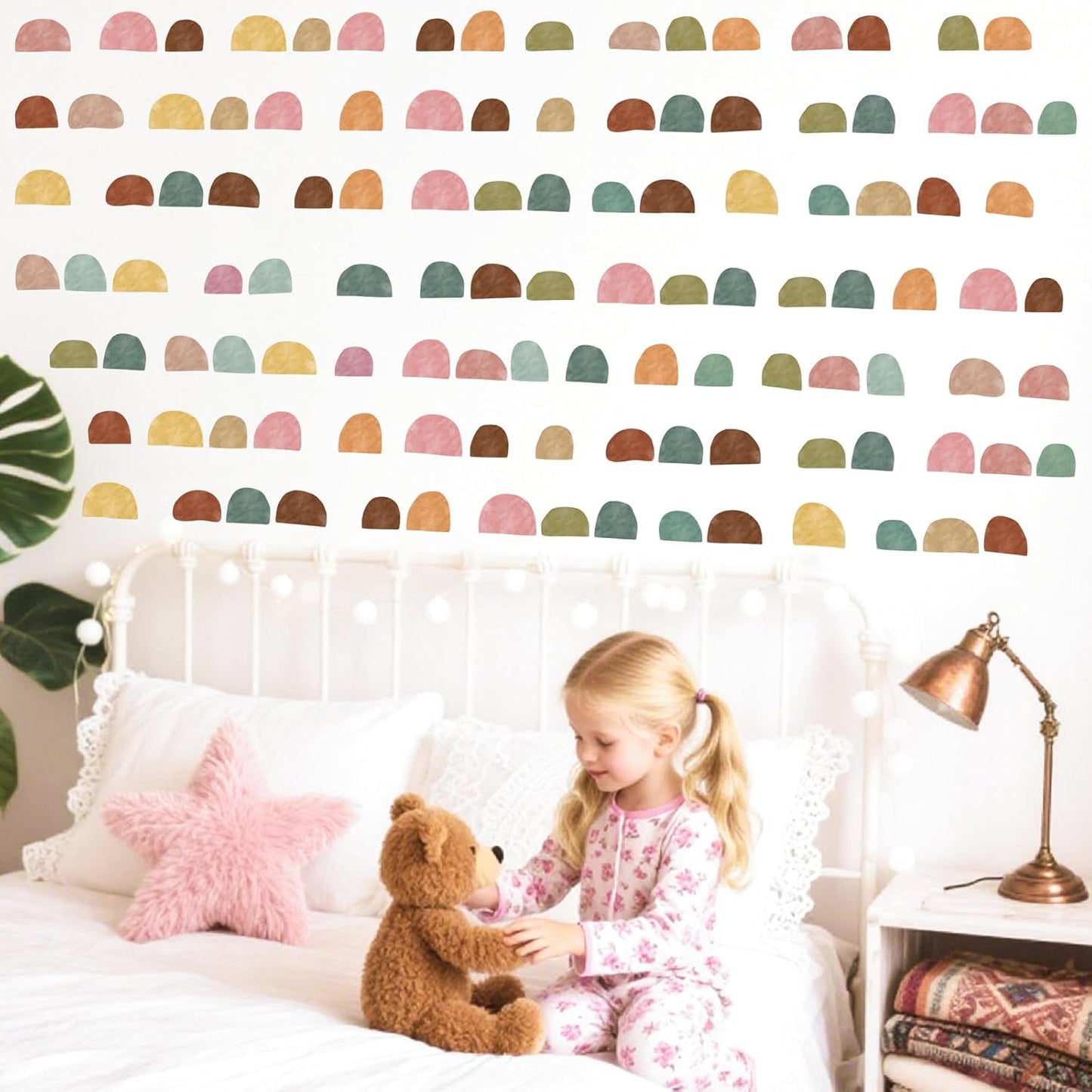Boho Wall Decals Geometric Modern Wall Stickers Colorful Abstract Pattern Stickers Irregular / Arch