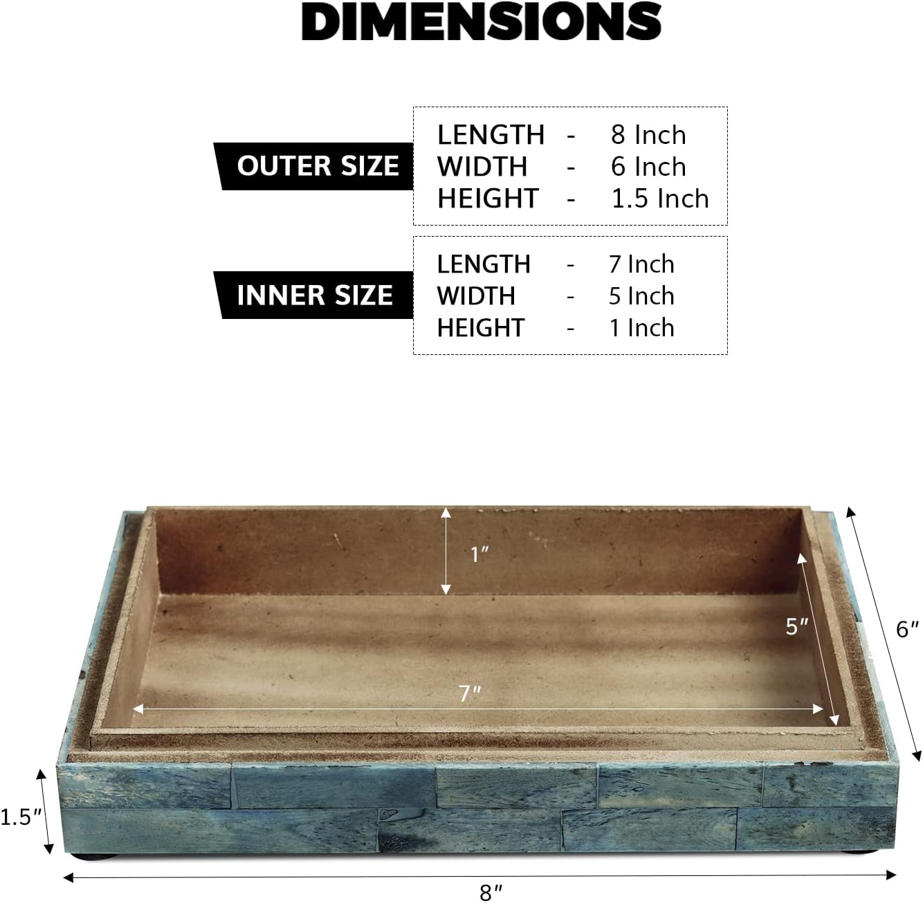 Remote Control & Keepsake Memory Box / VERDIGRIS / 6 x 8 x 1.5