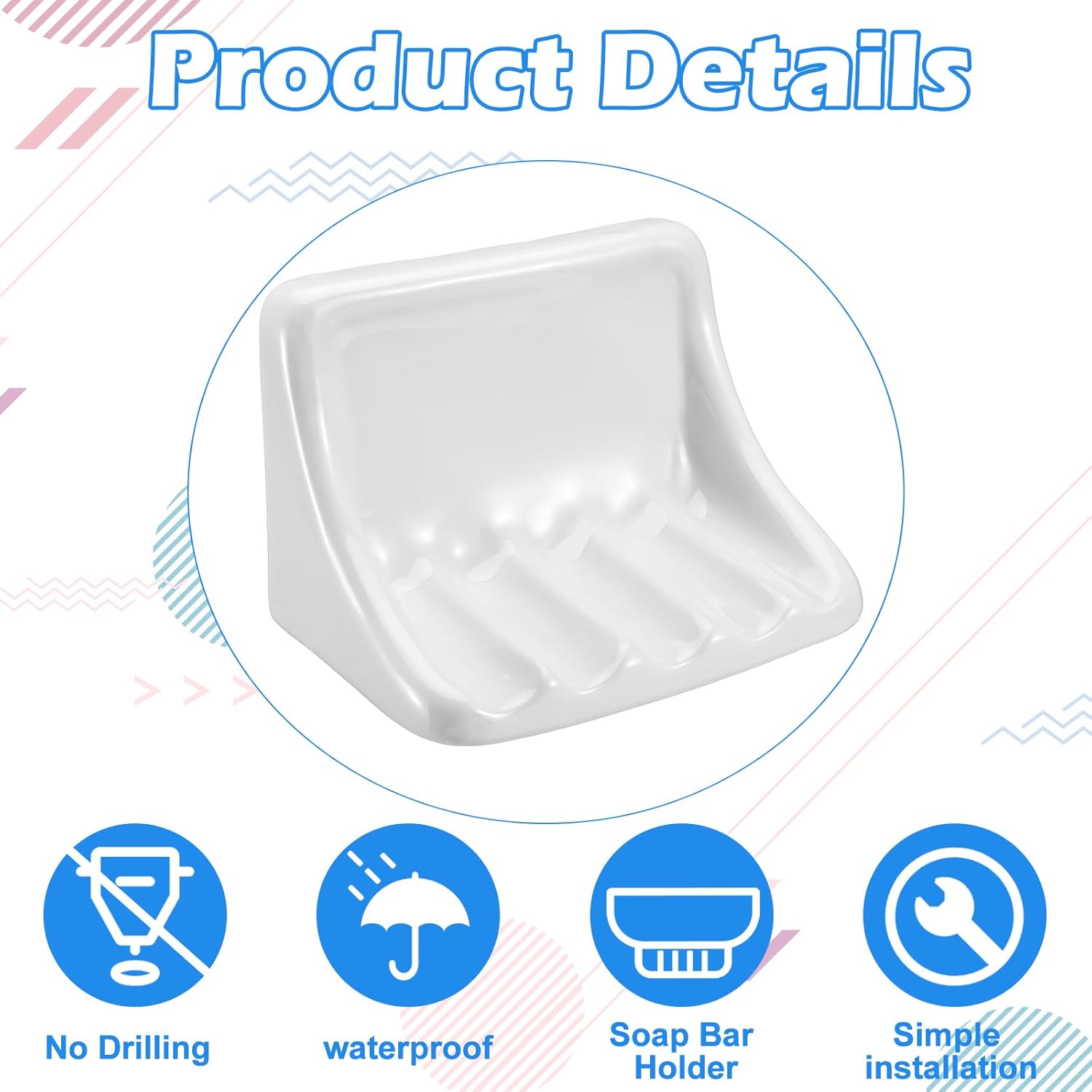 Milky Vintage Ceramic Soap Dish Retro Ceramic Holder Porcelain Soap Tray / 6.75 x 4.7