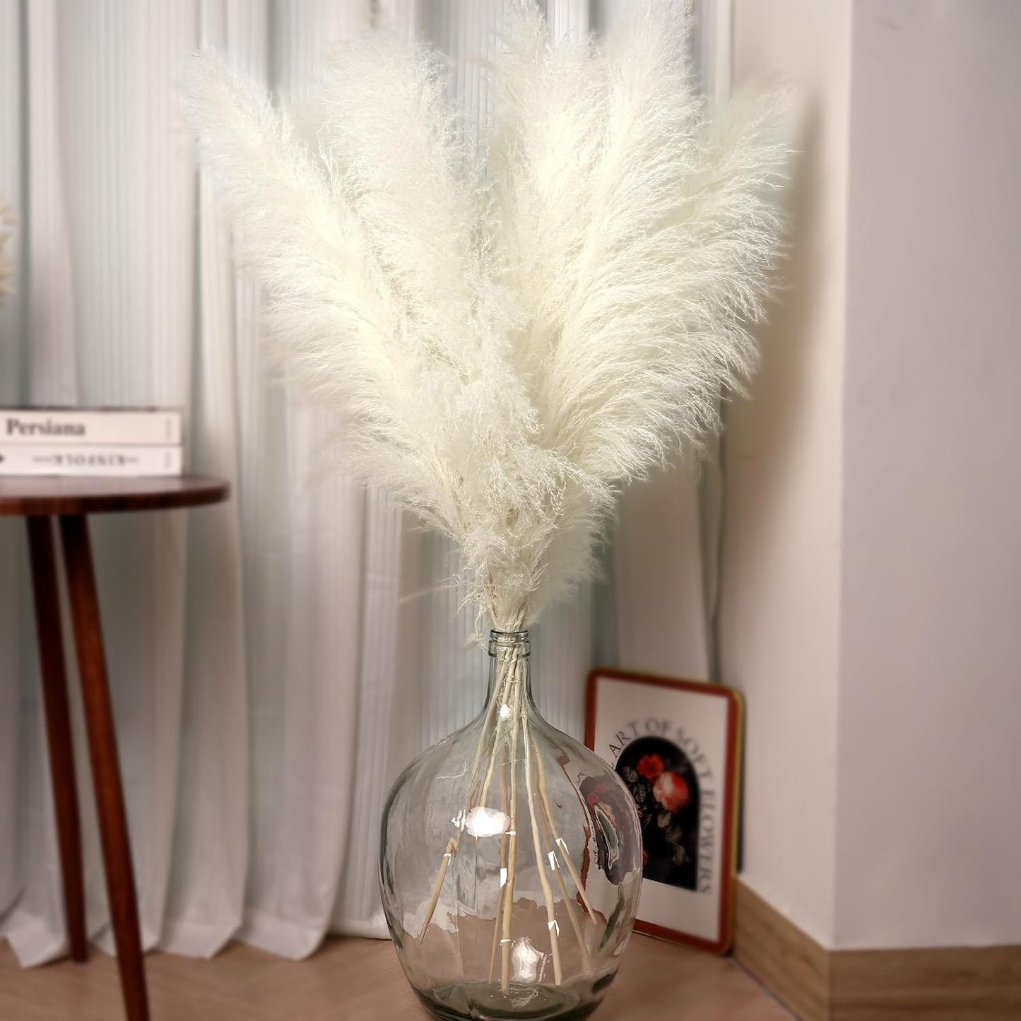Tall Pampas Grass for Floor Vases / White-40 / Set of 10